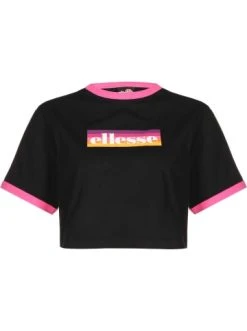 Aktion 👏 Große Größen Ellesse T-Shirt Filide Crop In Black Günstig Kaufen ❤️